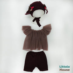Baby Girl Rabbit Ear Bonnet Costume SR007 | NB | Wine