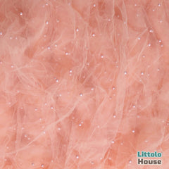 Pearl Bead Net Wrap | Pink Peach