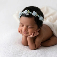 Pearl & Flower Headband H091 | 1Y | Sky