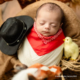 Cowboy Hat with Red Scarf B030 | Red Black