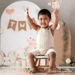 Baby Knit Romper Outfit O041 | 1Y | Beige