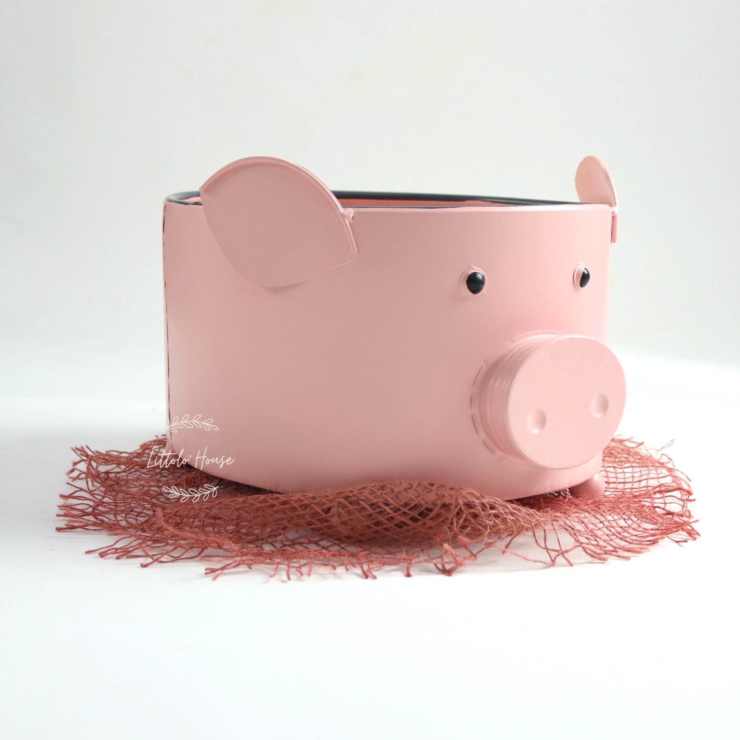 Piggy Basket | Iron Artware | Pink