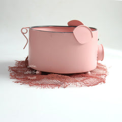 Piggy Basket | Iron Artware | Pink