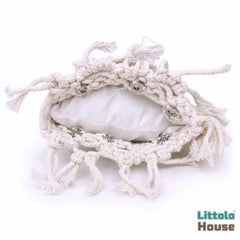 Handwoven Macrame Pillow P24 Pack of 1 | NB | White
