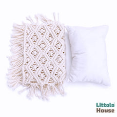 Handwoven Macrame Pillow P24 Pack of 1 | NB | White