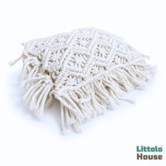 Handwoven Macrame Pillow P24 Pack of 1 | NB | White