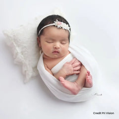 Neutral Jersey Velvet Stretch Wrap | White