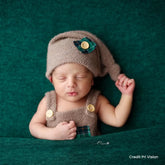 Baby Strapped Romper with Sleep Hat & Pillow O133 | 2M | Brown
