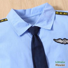 Baby Pilot Costume for Baby photo shoot props O137 | 12M | Blue