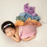 Rainbow Cheese Wrap of 260 CM length with Hairband SR048 | Set of 2 | Multicolor Pastel Shades