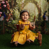 Baby Girl Traditional Lehenga Choli with Dupatta Outfit with Accessories O221 | 1Y | Mustard Yellow
