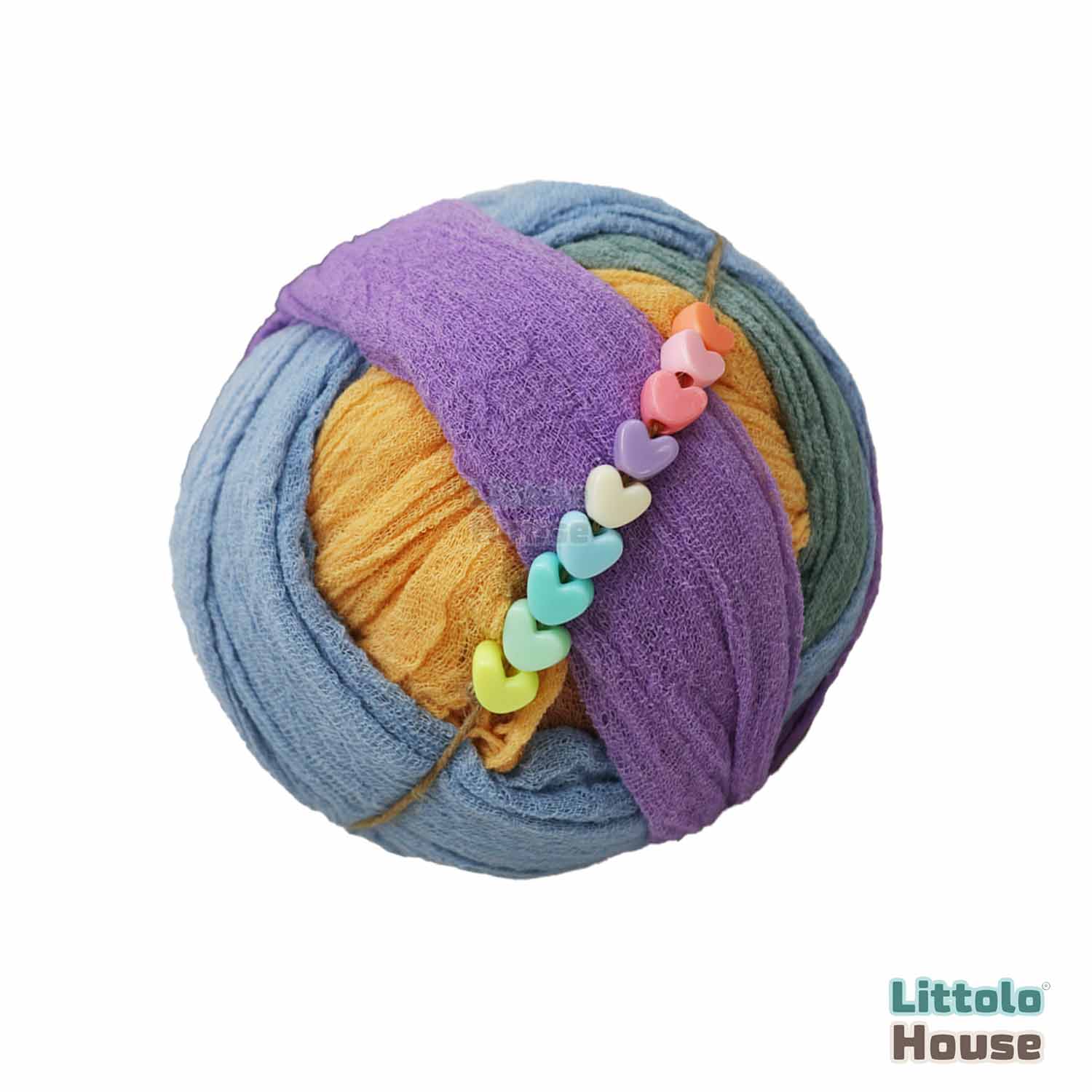 Rainbow Cheese Wrap of 260 CM length with Hairband SR048 | Set of 2 | Multicolor Pastel Shades