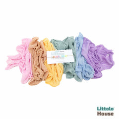 Rainbow Cheese Wrap of 260 CM length with Hairband SR048 | Set of 2 | Multicolor Pastel Shades