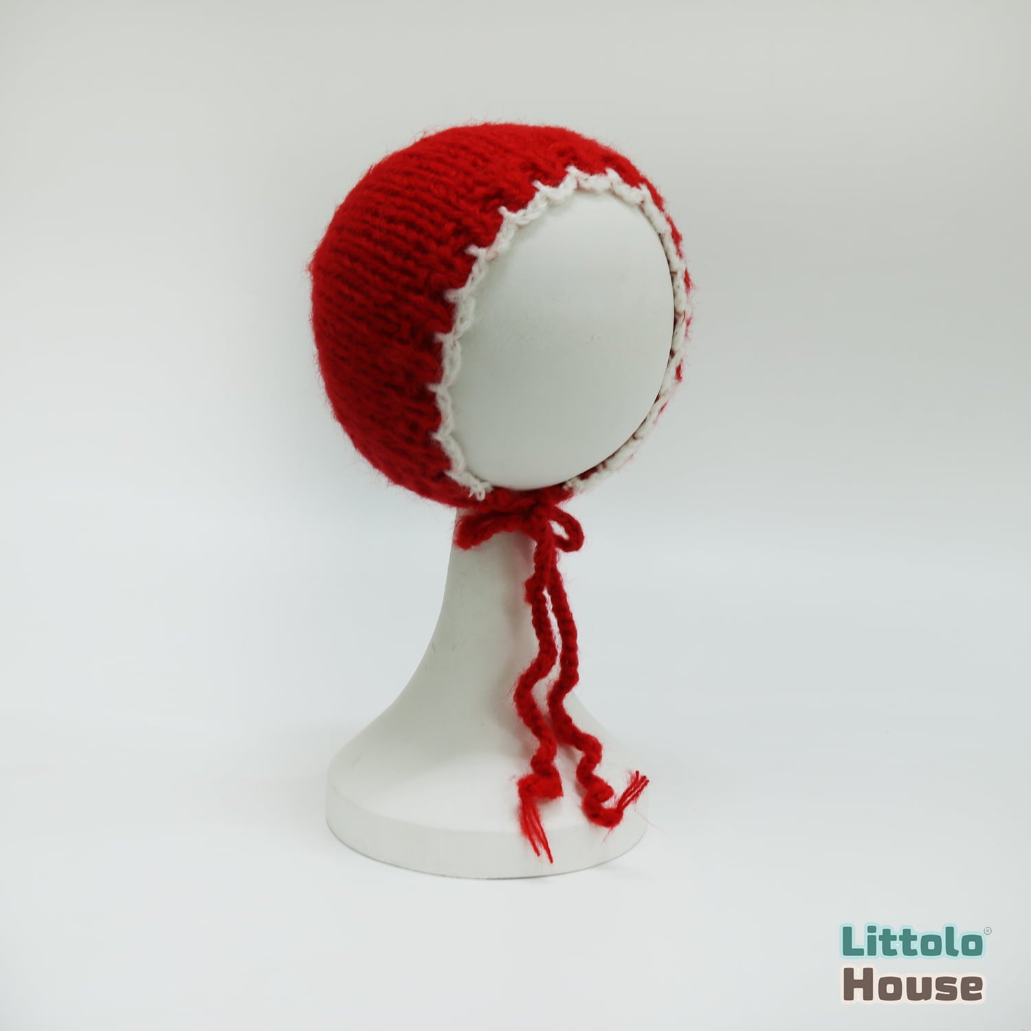 Baby Wool Knit Bonnet B021 | NB | Red
