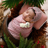 Baby Knitted Wrap with Knitted Bonnet Set of 2 SR083 | NB | Pink Purple Shades