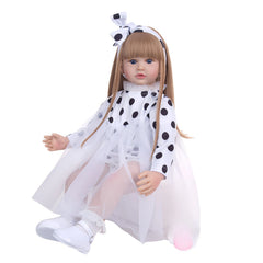 Baby Girl Polka Dot Romper Outfit O071 |1Y | White