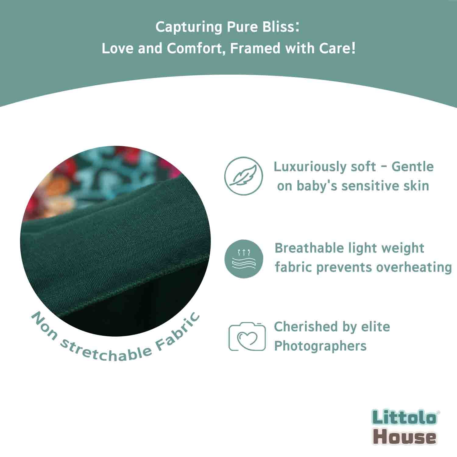 Retro Embroidery Dual-Use Wrap cum Layer | Bottle Green
