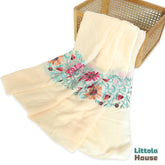 Retro Embroidery Dual-Use Wrap cum Layer | Cream