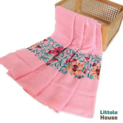Retro Embroidery Dual-Use Wrap cum Layer | Light Pink