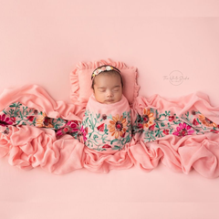Retro Embroidery Dual-Use Wrap cum Layer | Light Pink