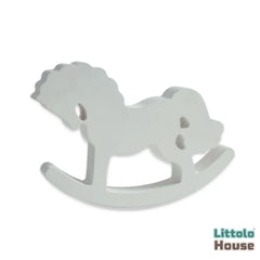 Rocking Horse Set of 2 | Wooden Decorative | White