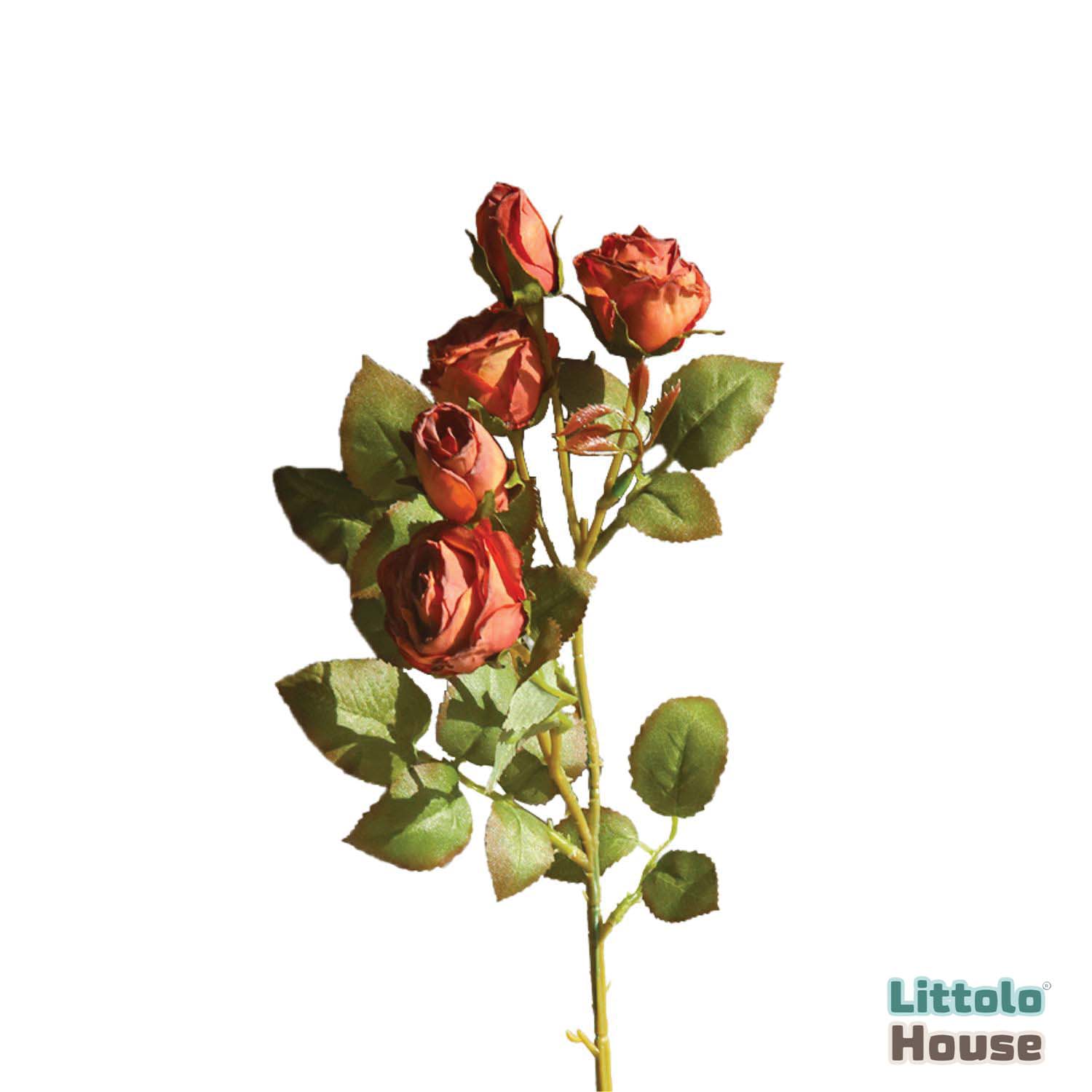Artificial core-spun rose Flower Stick F074 | Pack of 1 | Rose Gold