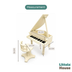 Royal Baby Piano | Wooden Decorative | Off White