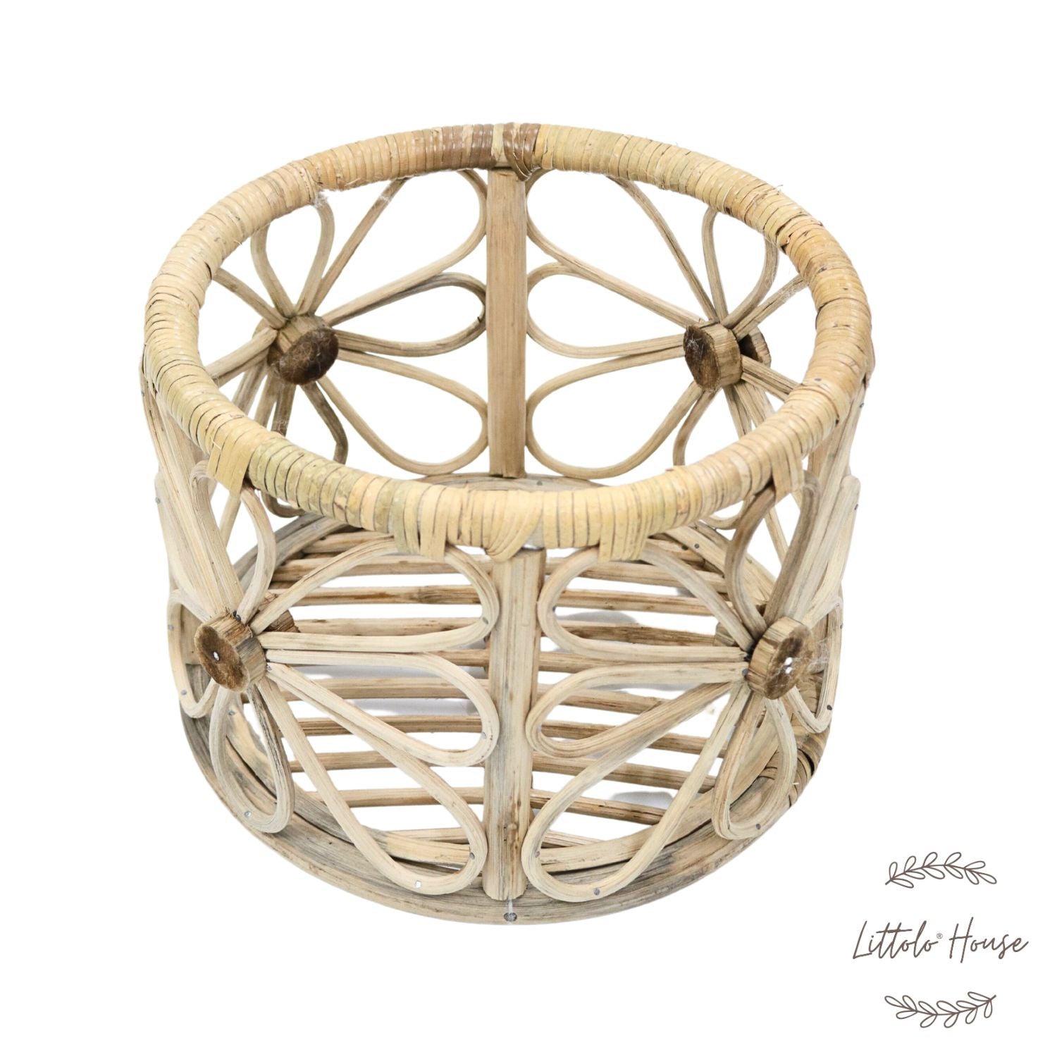 Rustic Cane Floral Basket