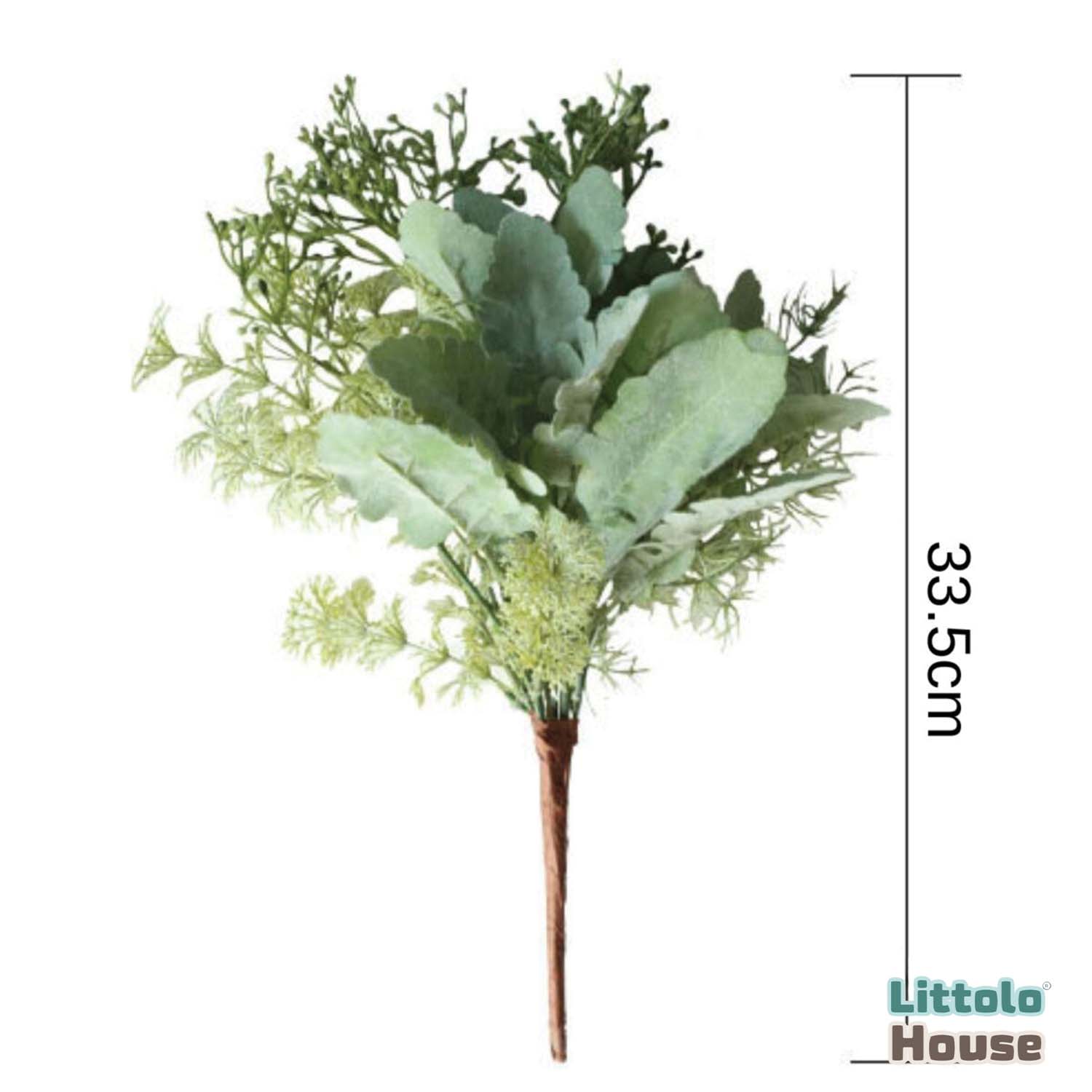 Artificial Bundle of Mix Greenery F089 | Pack of 1 | Green White