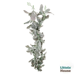 Artificial Flocking Leaves Lamb Ears Garland 1.7 Meters F068 | Pack of 1 | Green