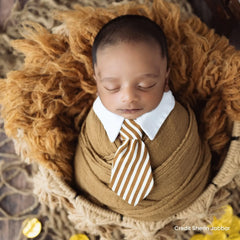 Baby Tie Collar Outfit O083 | NB | White Brown