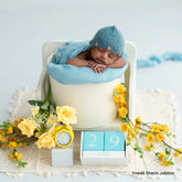 Baby Milestone Blocks | Wooden | Blue White
