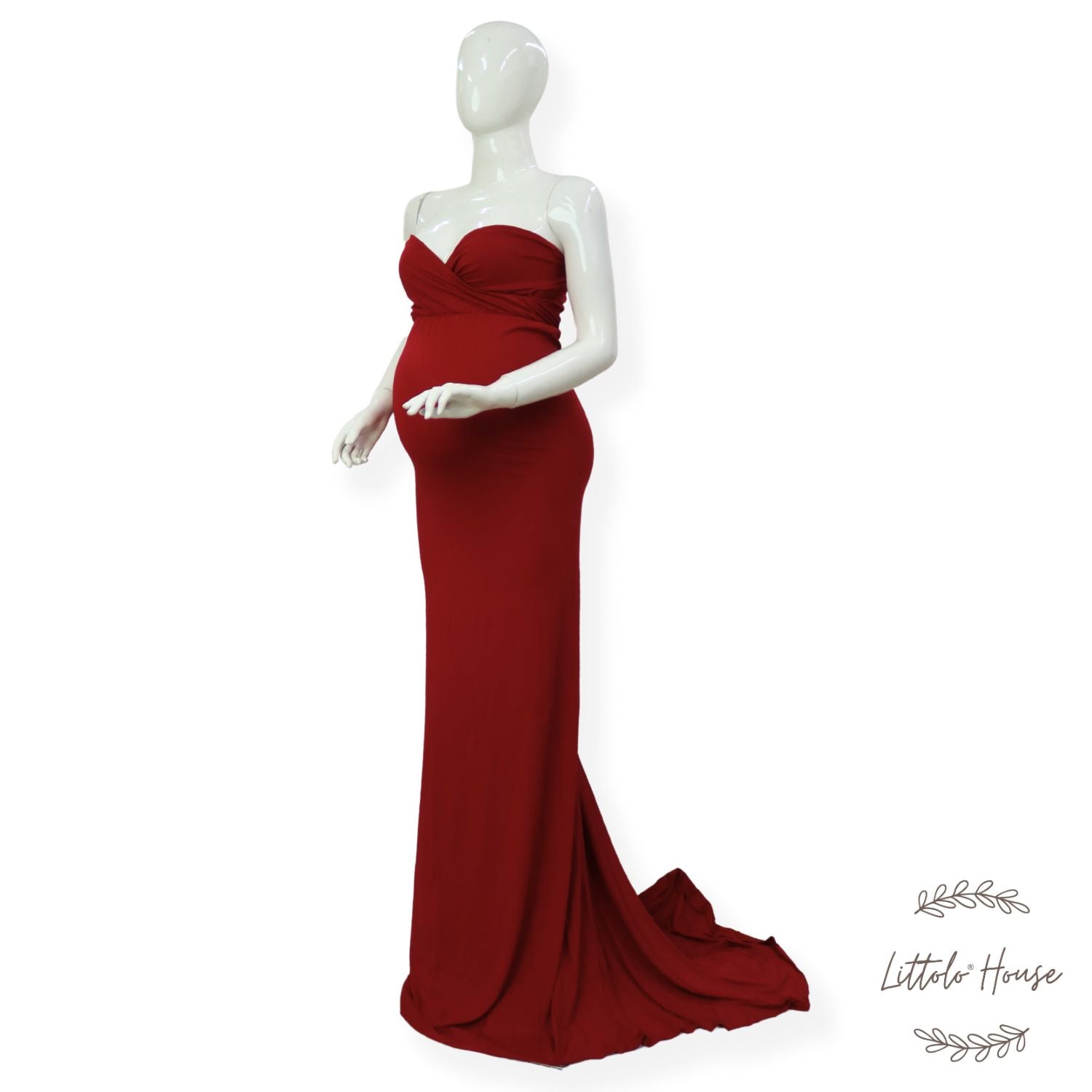 Strapless Tail Dress M037 | M | Cherry