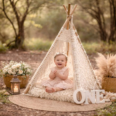 Macrame Teepee Tent | Tent | Off White