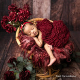 Hand Spun Wool Knit Thin Marino Layer | Dark Maroon