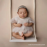 Baby Macrame Swing | Wooden Decorative | Rustic White