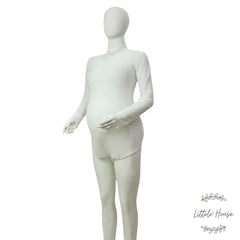 Transparent Net Full Sleeves Highneck Bodysuit | Off White M046 | M | Off White