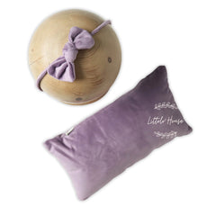 Baby Velvet Posing Pillow with Bow Hairband SR087 | NB | Purple