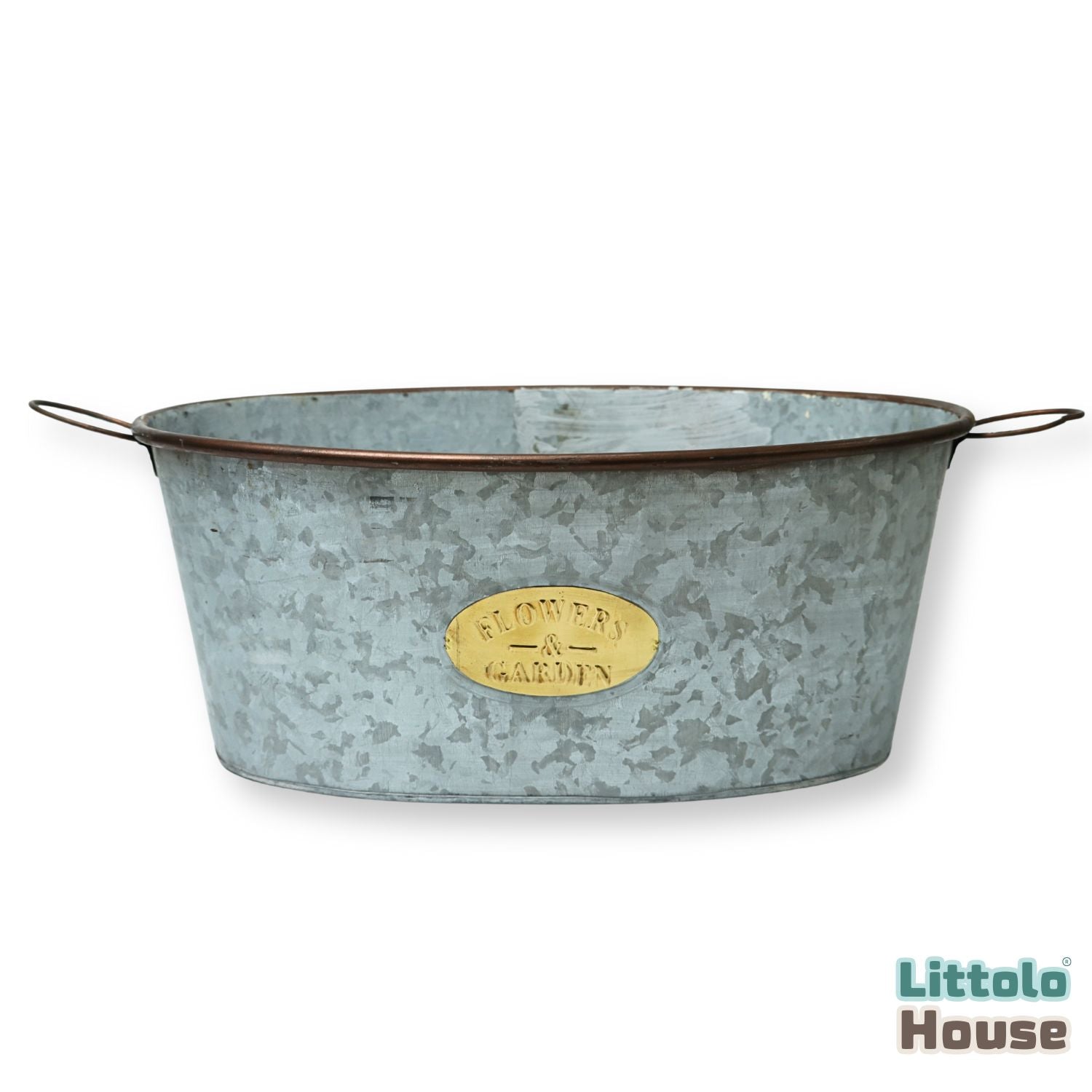 Vintage Bathtub Galvanized | Iron Art | Grey