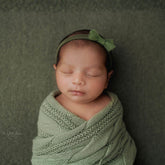 Elegant Ribbed Blanket Layer L046 | Bean Green