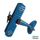 Metal Biplane Photo Prop | Decorative Add-ons | Blue