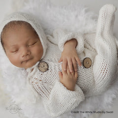 Baby Knitted Rompers O014 Outfit | NB | White