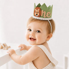 Wild One Safari Cake Smash Birthday Crown D196 | Pack of 1 | Green