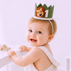 Wild One Safari Cake Smash Birthday Crown D197 | Pack of 1 | Green
