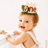 Wild One Safari Cake Smash Birthday Crown D198 | Pack of 1 | Ivory