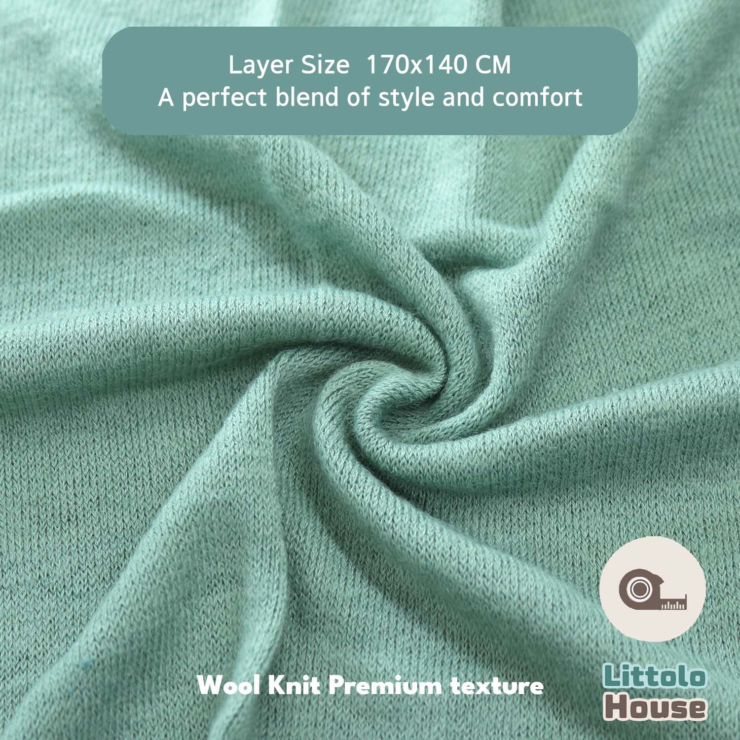 Wool Knit Premium Bean Bag Layer | Bean Green