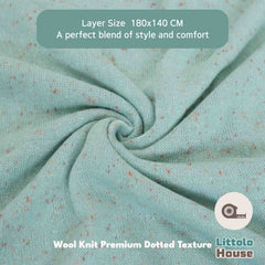 Wool Knit Premium Dotted Texture Bean Bag Layer | Bean Green
