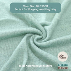 Wool Knit Premium Wrap | Bean Green