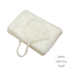 Wool Knitted Wrap with Knitted Bonnet SR054 | NB | Milky White