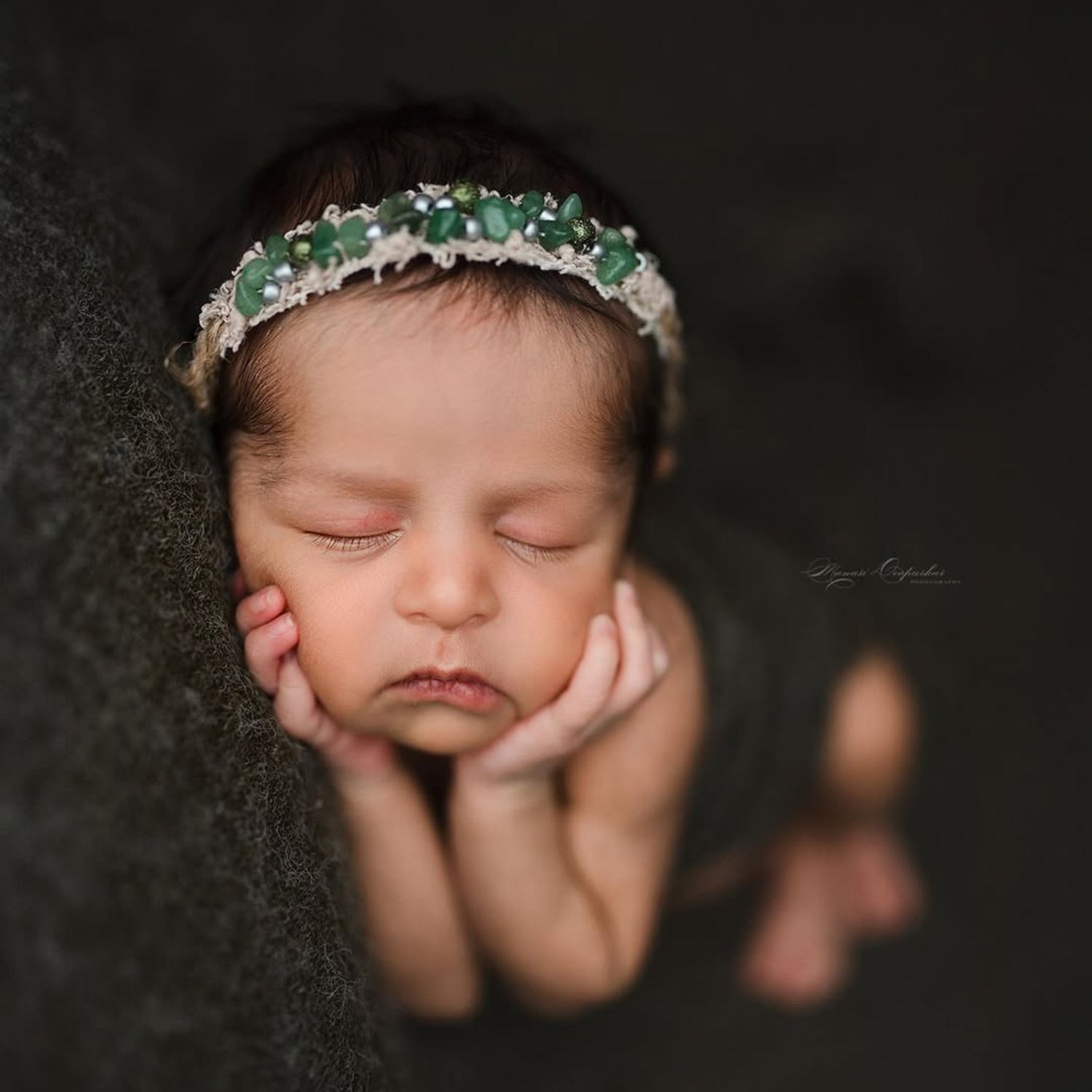 Wool Knit Premium Bean Bag Layer | Mehndi Green